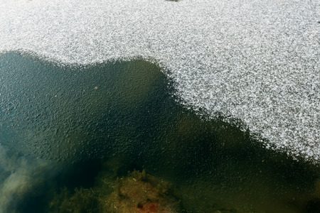 snow lake waterの写真素材