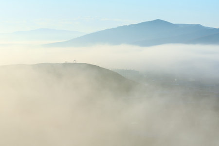 Dawn view on the damの写真素材