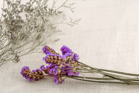Dry flower on the tableの写真素材