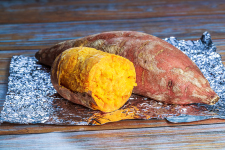 Baked sweet potatoの写真素材