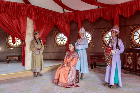 Wax figure of historical figures of the Khan Palace in the north of Beijingのeditorial素材