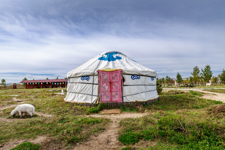 Mongolian yurts in the Khan Palaceのeditorial素材