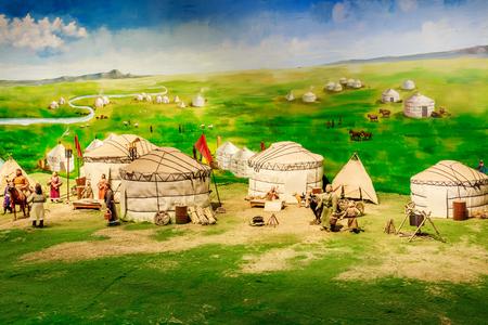 Mongolian production and life scene simulation mapのeditorial素材