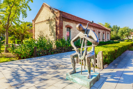 Art sculpture in the streets of Fangz Townのeditorial素材