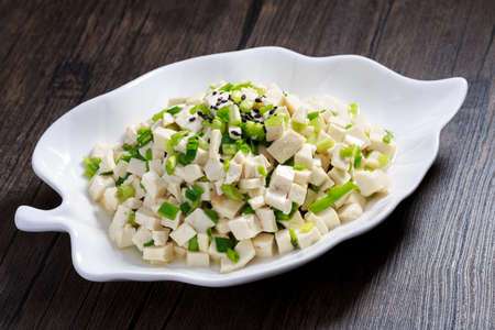 Home-cooked green onion tofuの写真素材