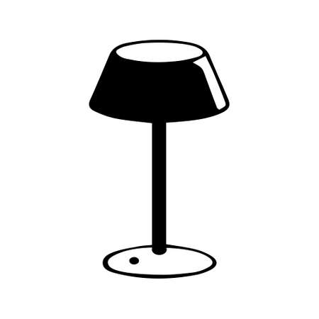 A Black Vector outline illustration of a lamp isolated on a white backgroundのイラスト素材