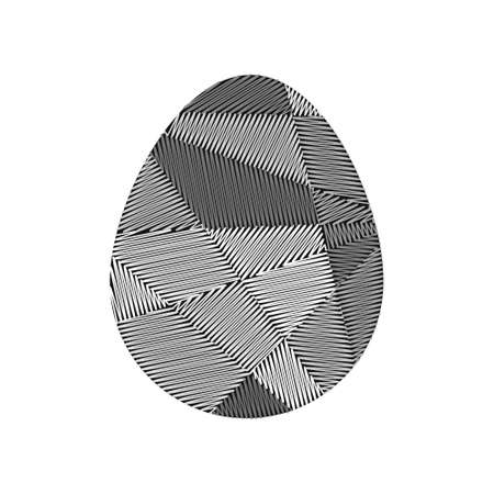 The gray Easter egg isolated on a white background for embroideryのイラスト素材