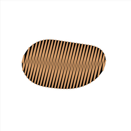 A Vector outline illustration of a colored brown fresh scribble potato is on a white backgroundのイラスト素材