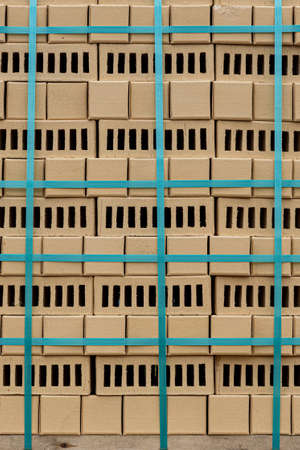 The Pallet with yellow bricks outside for buildingの写真素材