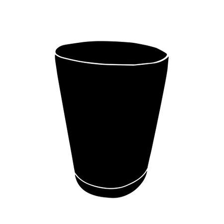 Black hand drawing outline vector illustration of a glass on the white backgroundのイラスト素材