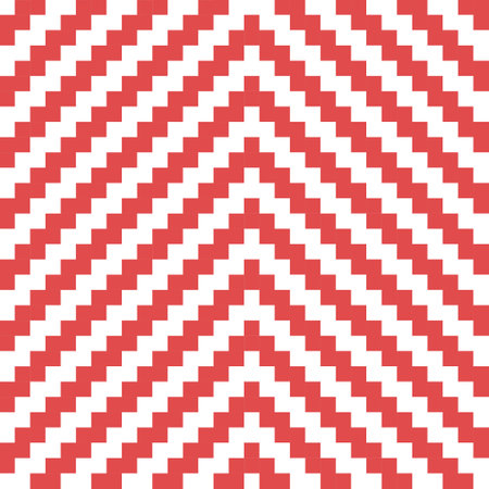 Red Vector seamless pattern of colored abstract geometric shapes and gridのイラスト素材