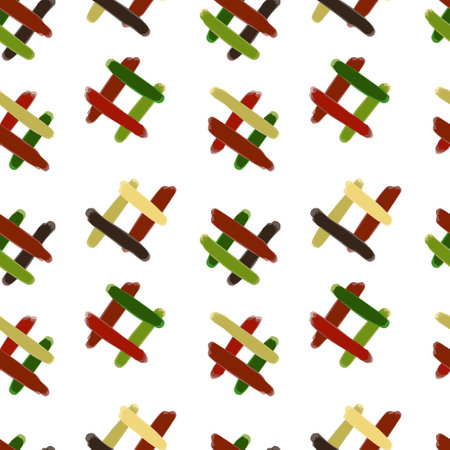 A Vector seamless pattern of colored squares palette hand-drawn brush stroke isolated on a white backgroundのイラスト素材