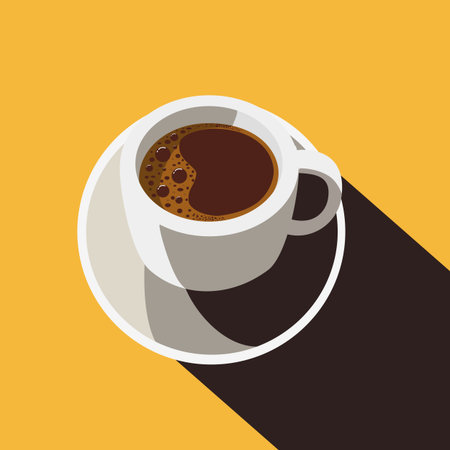 Coffee design over yellow background,vector illustration.のイラスト素材