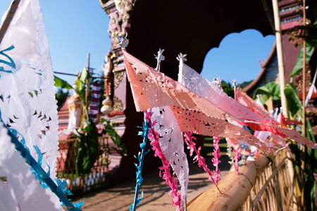 Buddhist temple flags