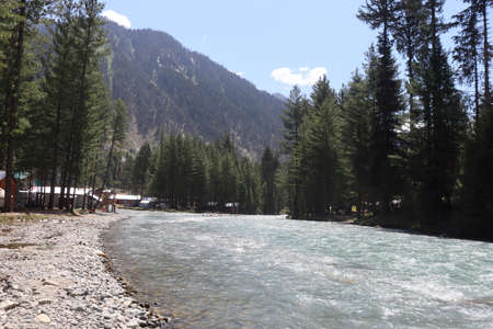 Clean water from glaicer in kumrat valley KPK pakistan.の写真素材