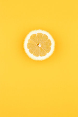 Lemon on a yellow background