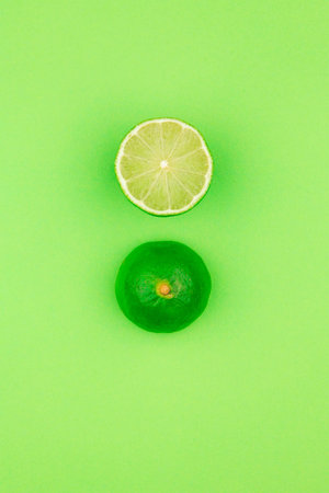 Lime on a green background
