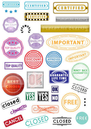 Rubber stamps, stickers, labels, signs and symbolsの写真素材