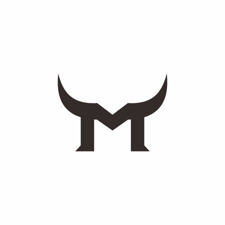 Letter M horn bull logoのイラスト素材