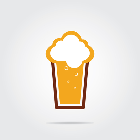 Glass of beer.Brewery Vector illustration. Draft beer.のイラスト素材