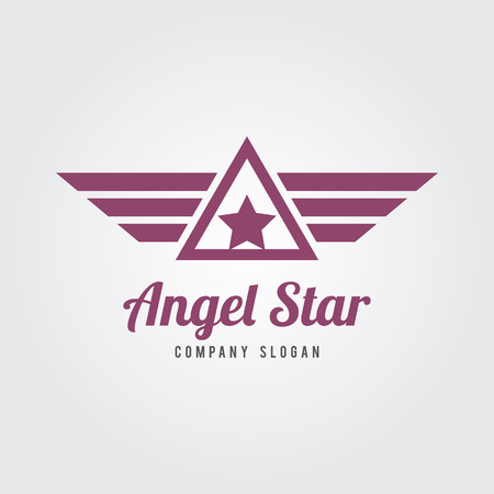 Angel Wings with Star logo template.のイラスト素材