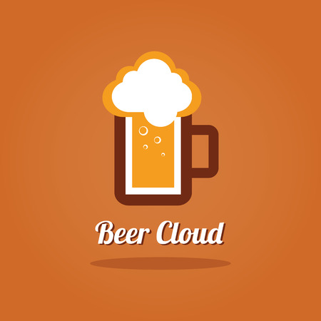 A mug of beer. Brewery Vector illustration. Draft beer. Icon for food, chef, lunch, dinner, menu sign.のイラスト素材