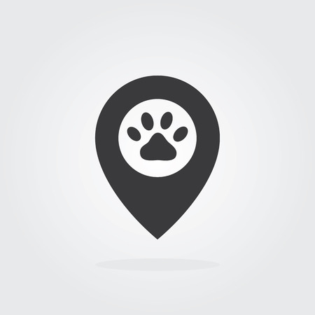 Pet logo cloud concept with paw icon. Vector for pet shop or hotel.のイラスト素材
