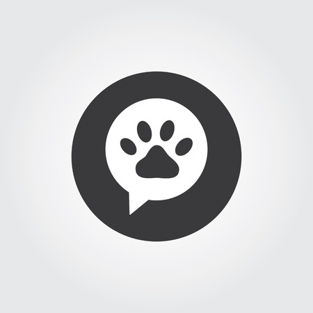 Pets Talk. Pet logo minimal concept. Paw icon.のイラスト素材
