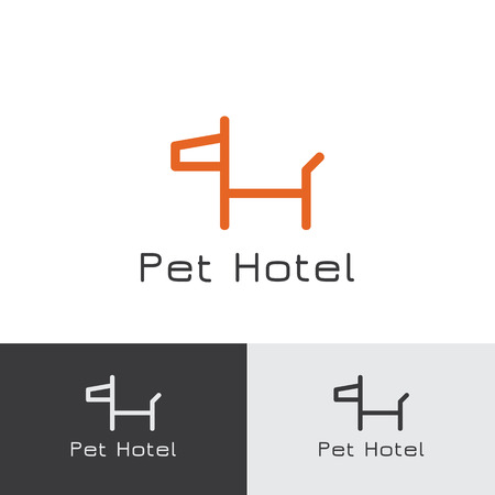 Pet logo minimal concept. Vector for pet shop or hotel.のイラスト素材