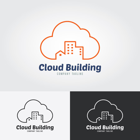 Cloud Building Logo. Mortgage  Real Estate logo design business.のイラスト素材