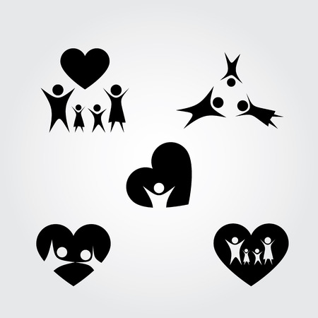 Happy Family icons setのイラスト素材
