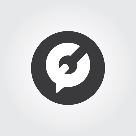 Repair Forum Logo concept. Bubble, chat, communication, forum, repair. Vector Repair Icon. Vector Repair Iconのイラスト素材