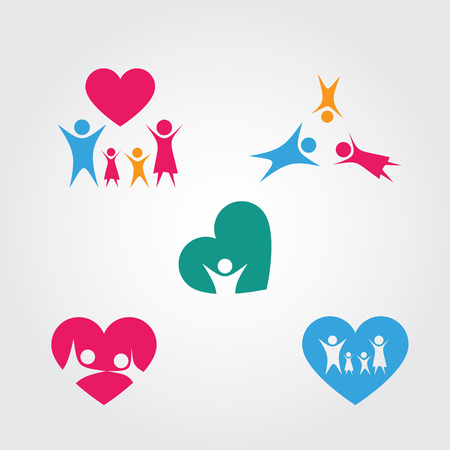 Happy Family icons setのイラスト素材