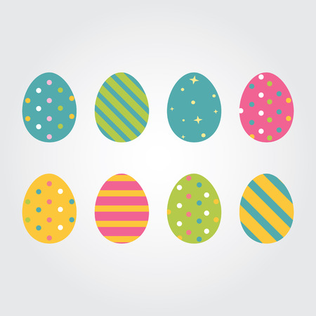 Easter eggs. Vector illustration. Easter eggs vector icons flat style. Easter eggs isolated vector. Easter eggs for Easter holidays design. Easter eggs isolated on white background.のイラスト素材