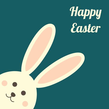 Easter bunnies rabbit greeting card. Easter bunnies. Vector illustrationのイラスト素材