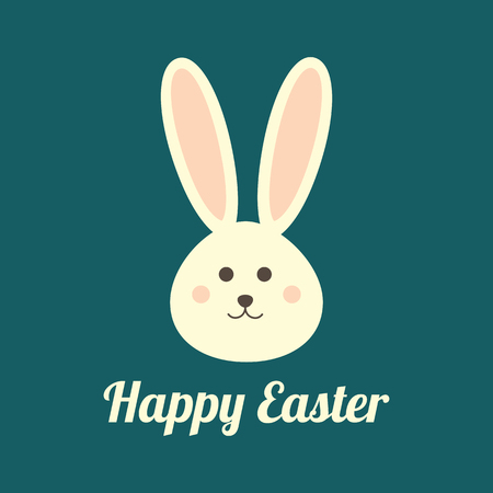 Easter bunnies rabbit greeting card. Easter bunnies. Vector illustrationのイラスト素材