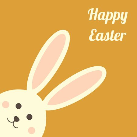 Easter bunnies rabbit greeting card. Easter bunnies. Vector illustrationのイラスト素材