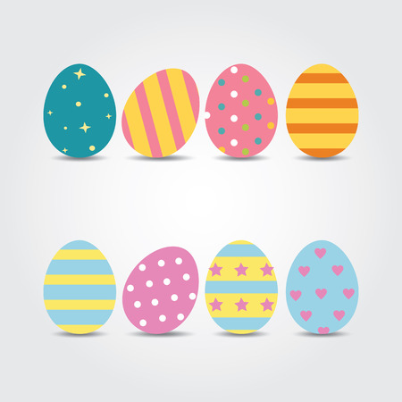 Easter eggs. Vector illustration. Easter eggs vector icons flat style. Easter eggs isolated vector. Easter eggs for Easter holidays design. Easter eggs isolated on white background.のイラスト素材