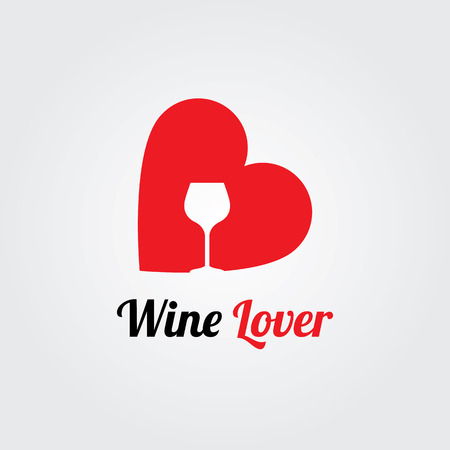 Wine Icon Symbol. Flat Design Vector Logo Template. Icon for food, chef, lunch, dinner, menu sign.のイラスト素材