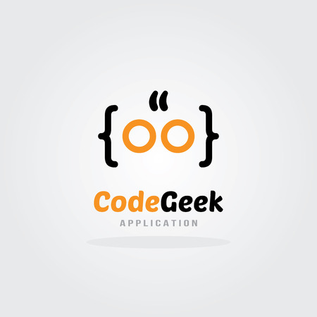Code Geek Logo Design Template. Software company logo template design. Vector illustration. Software development, Software application, Mobile application development.のイラスト素材