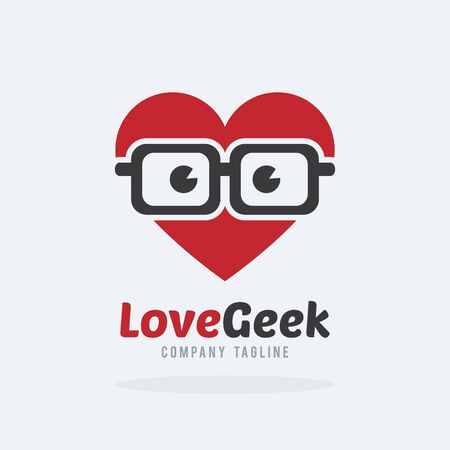 Love geek with hipster glasses template.のイラスト素材