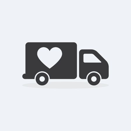 Delivery Truck with heart love design concept.のイラスト素材