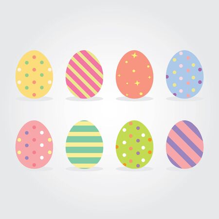 Easter eggs. Vector illustration. Easter eggs vector icons flat style. Easter eggs isolated vector. Easter eggs for Easter holidays design. Easter eggs isolated on white background.のイラスト素材