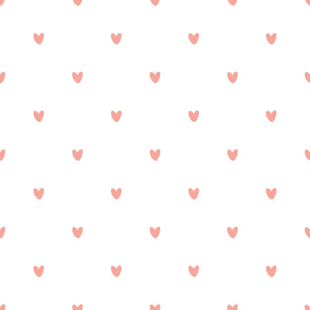Pink Heart Seamless pattern on white background. Vector illustration for Valentine's Day invitation,...