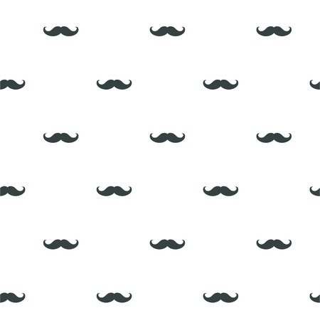 Mustache icon on white background. Pattern for Happy Father's Day greeting card. Hipster Gentleman Style vector illustration.のイラスト素材