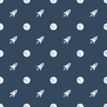 Space rocketship launch seamless pattern for business innovation product,creative idea and management background. Rocket flat design concept for Project start up and development process.のイラスト素材