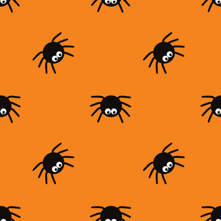 Halloween spider concept background for Halloween Party night. Seamless pattern Halloween vector for Holiday with spider for banner, poster, greeting card, party invitation. Isolated illustration.のイラスト素材