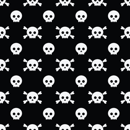 Happy Halloween pattern Skull and bone. Halloween design template for greeting card, ad, promotion, poster, flier, blog, article, social media, marketing.のイラスト素材