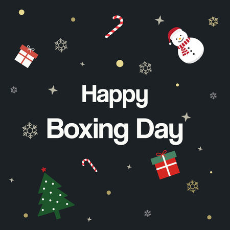 Happy Boxing Day Sale advertisement with text calligraphy and Ornament background.のイラスト素材