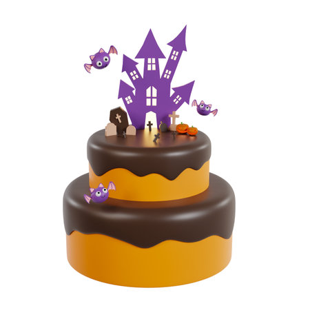 Halloween Cupcake 3D Illustration.の写真素材